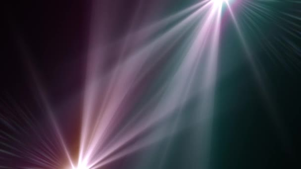 Lumières mobiles lentille optique fusées éclairantes brillant animation fond d'art - nouvelle qualité lumière naturelle lampe rayons effet dynamique coloré lumineux séquences vidéo — Video