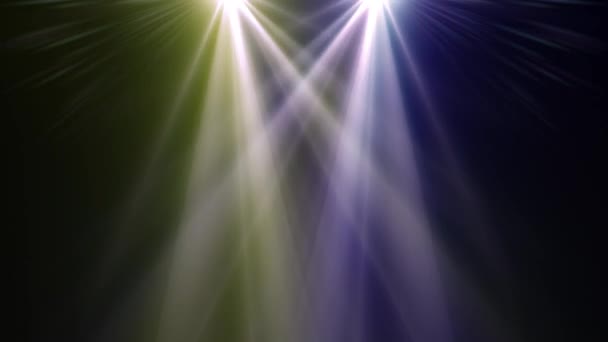 Luces móviles faros de lentes ópticas brillante animación arte fondo - nueva calidad iluminación natural rayos de la lámpara efecto dinámico colorido vídeo brillante — Vídeo de stock