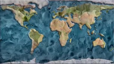 Kil planet earth harita arka plan sorunsuz sonsuz döngü animasyon - yeni kalite benzersiz el yapımı karikatür dinamik neşeli video görüntüleri