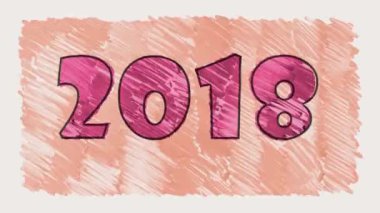 stop motion marker 2018 metin animasyon sorunsuz döngü arka plan - yeni kalite retro vintage hareket neşeli kış tatil video görüntüleri