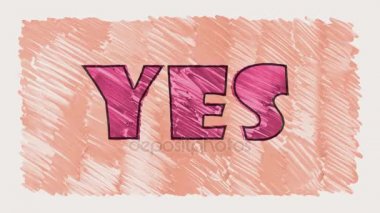 renkli marker çizilen Evet kelime sorunsuz döngü arka plan animasyon - yeni kalite yazı tipi dinamik neşeli video dil görüntüleri