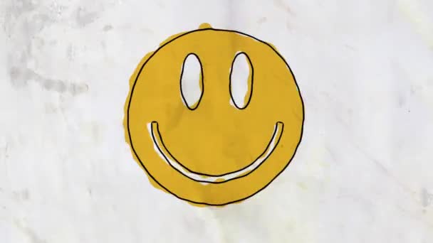 húzott grunge mosoly arc rajzfilm kézzel készített animáció varrat nélküli hurok háttér... Új minőségű univerzális vintage stop motion dinamikus animációs színes örömteli cool videó felvétel