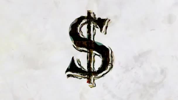 Συντάσσονται grunge σύμβολο δολαρίου επιστολή γελοιογραφία χειροποίητα κινούμενα σχέδια αδιάλειπτη βρόχο φόντο... Νέα ποιότητα καθολική vintage σταματήσει κίνηση δυναμική επιχειρηματική κινούμενα πολύχρωμο χαρούμενη δροσερό βιντεοσκοπημένα στιγμιότυπα — Αρχείο Βίντεο