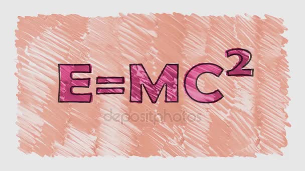 2 drawn relativity formula marker and pencil words seamless loop background cartoon animation - new quality font dynamic joyful video school footage — Stock Video
