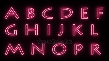 yumuşak yanıp sönen ve neon yazı tipi bütün harfler ve sayılar üzerinde arka plan - yeni kalite dinamik çizgi film neşeli colorfool metin görüntüler izole titreşen