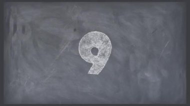 Motion pastel geri sayım çizgi film animasyon blackboard arka plan - yeni durdurmak kalite eşsiz el yapımı retro vintage tatil dinamik neşeli okul eğitim video görüntüleri