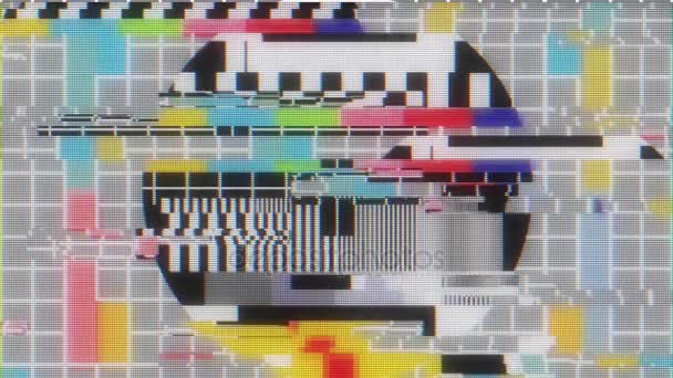 TV test tabletu glitch zakłóceń na lcd tęcza tło animacji - nowe jakości cyfrowe skurcz technologii kolorowe materiały wideo — Wideo stockowe