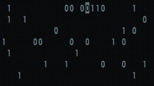 blanc bynary code frappe aléatoire rapide sur l'ancien affichage lcd animation boucle arrière-plan - nouvelle qualité rétro vintage chiffres lettres codage techno joyeuses séquences vidéo 