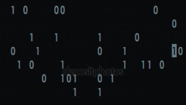 blanc bynary code frappe aléatoire rapide sur l'ancien affichage lcd animation boucle arrière-plan - nouvelle qualité rétro vintage chiffres lettres codage techno joyeuses séquences vidéo 