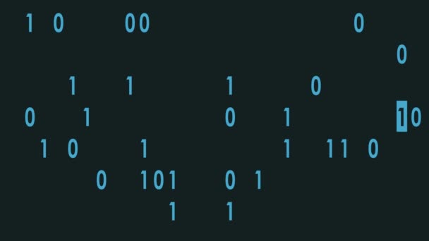 bleu bynary code fast random typing on display plat animation fond boucle - nouvelle qualité rétro vintage chiffres lettres codage techno joyeuses séquences vidéo 
