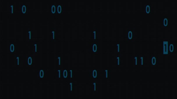bleu bynary code frappe aléatoire rapide sur l'ancien affichage lcd animation boucle arrière-plan - nouvelle qualité rétro vintage chiffres lettres codage techno joyeuses séquences vidéo 