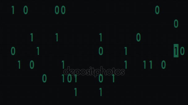 vert bynary code frappe aléatoire rapide sur l'ancien affichage lcd animation boucle arrière-plan - nouvelle qualité rétro vintage chiffres lettres codage techno joyeuses séquences vidéo 