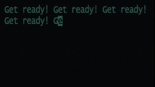 beaucoup obtenir prêt mots texte dactylographie écriture sur vieil ordinateur lcd led tube tv écran affichage arrière-plan clignotant animation Nouvelle qualité universelle vintage mouvement dynamique animé rétro coloré joyeux vidéo 