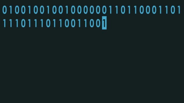 Blue Bynary Code schnelle Eingabe auf dem Display flache Animation Hintergrundschleife - neue Qualität Retro-Vintage-Zahlen Buchstaben Codierung Techno freudige Videoaufnahmen — Stockvideo