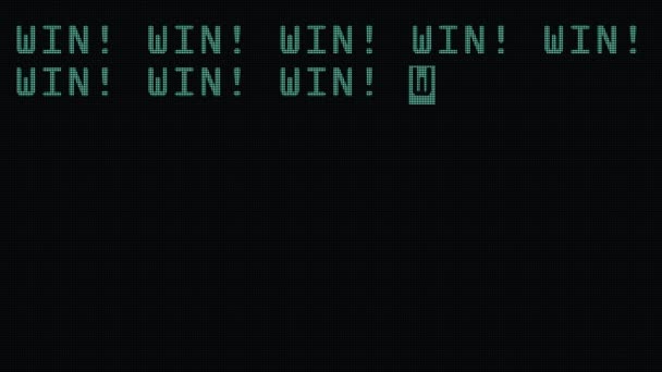Birçok kelime metin kazanmak lcd led eski bilgisayarda yazı yazarak tüp animasyon yeni kalite evrensel vintage hareketli dinamik animasyon retro renkli neşeli video kırpmak tv ekran ekran arka planı — Stok video