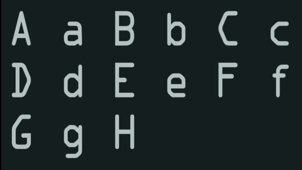 Beyaz sistem alfabe harfleri ayarla ve tüp yazarak sayıları düz yanıp sönme imleç animasyon arka plan - techno neşeli video görüntüleri kodlama yeni kalite retro vintage numaraları harf görüntüleme — Stok video