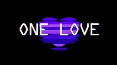 kalp dikey aksaklık girişim animasyon bir aşk sorunsuz döngü - yeni dinamik tatil retro neşeli renkli vintage video görüntüleri