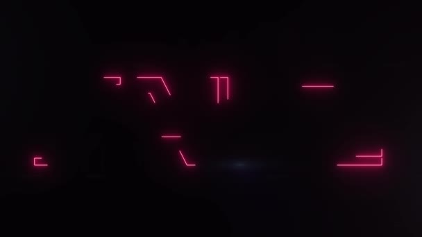 Piros lazer neon eladó szöveg fekete háttéren - fényes fény optikai Lángnyelvek animációval új minőségű vintage retro disco tánc örömteli addvertisement kereskedelmi videofelvétel hurok megtervezése — Stock videók