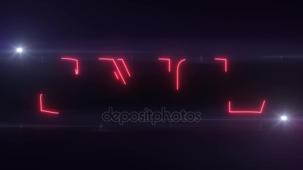 Neon czerwony lazer sprzedaż tekst z animacji błyszczące światła optyczne flary na czarnym tle - nowe jakości retro vintage disco dance ruchu radosny addvertisement komercyjnych materiałów wideo pętli konstrukcja — Wideo stockowe