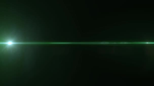 Horizontal bewegte grüne Lichter optische Linse flackert glänzend neblig Glas Animation Hintergrundanimation - neue Qualität natürliche Beleuchtung Lampe Strahlen glänzende Wirkung dynamische bunte Urlaub helle Videoaufnahmen — Stockvideo