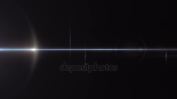 Horisontella rörliga vita lampor optisk lins nödraketer glänsande animation konst bakgrunden animation - ny kvalitet naturlig belysning lampa strålar glänsande effekt dynamiska färgglada holiday ljusa videofilmer — Stockvideo