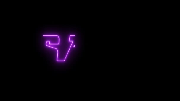 Laser rose néon VENTE texte avec des fusées éclairantes optiques brillantes animation sur fond noir nouvelle qualité rétro vintage disco danse mouvement joyeuse publicité commercial vidéo boucle design — Video