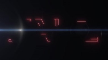kırmızı lazer neon satış metin ile parlak ışık optik fişekleri animasyon siyah arka planda - yeni kalite retro vintage disko dans hareket neşeli reklam ticari video görüntüleri döngü tasarım