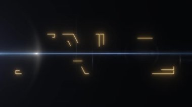 Sarı lazer neon satış metin ile parlak ışık optik fişekleri animasyon siyah arka planda - yeni kalite retro vintage disko dans hareket neşeli reklam ticari video görüntüleri döngü tasarım