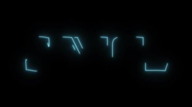 mavi lazer neon satış metin parlak ışık optik fişekleri animasyon siyah arka planda - yeni kalite retro vintage disko dans hareket neşeli reklam ticari video görüntüleri döngü tasarımı ile