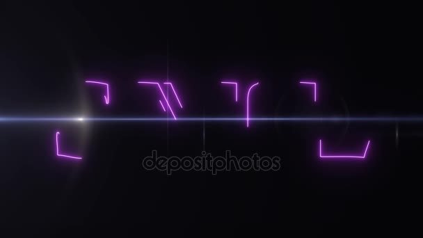 Pink laser neon SALE text with shiny light optical flares animation on black background - new quality retro vintage disco dance motion joyful advertisement commercial video footage loop design — Stock Video