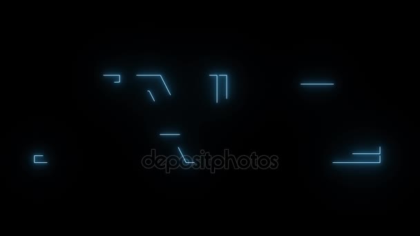 Blauer laser neon verkauf text mit glänzendem licht optische fackeln animation auf schwarzem hintergrund - neue qualität retro vintage disco dance motion freudige werbung kommerzielle videoaufnahmen loop design — Stockvideo