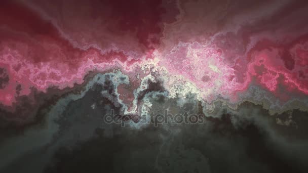 Natürliche schöne Marmor turbulente Muster rosa grau Textur Animation Hintergrund - neue einzigartige Qualität bunt fröhlich Bewegung Farbstoff Effekt Welle dynamisch Urlaub Mineralogie Wissenschaft Bergbau Videomaterial — Stockvideo