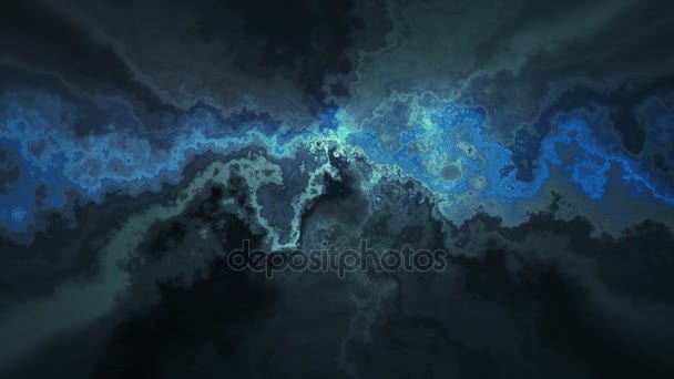 Naturel beau marbre turbulent motif bleu texture animation fond - nouvelle qualité unique coloré joyeux mouvement teinture effet vague dynamique vacances minéralogie science minière vidéo 