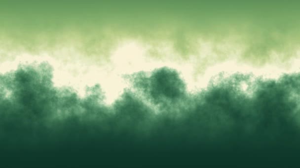 Green Cloud turbulence soft abstract animation background - new unique quality colorful joyful motion natural effect wave dynamic holiday science sky video footage — Stock Video