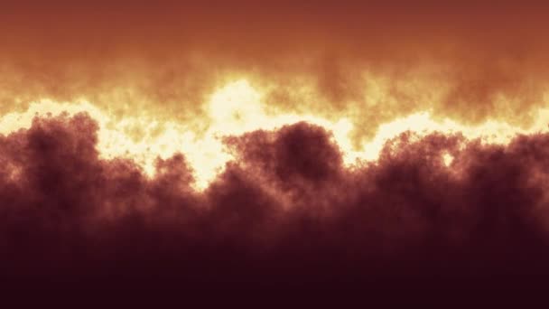 Fiery orange Cloud turbulence soft abstract animation background - new unique quality colorful joyful motion natural effect wave dynamic holiday science sky video footage — Stock Video