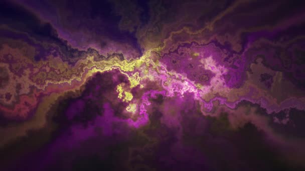 Naturel beau marbre turbulent motif jaune rose texture animation fond - nouvelle qualité unique coloré joyeux mouvement teinture effet vague dynamique vacances minéralogie science minière vidéo 