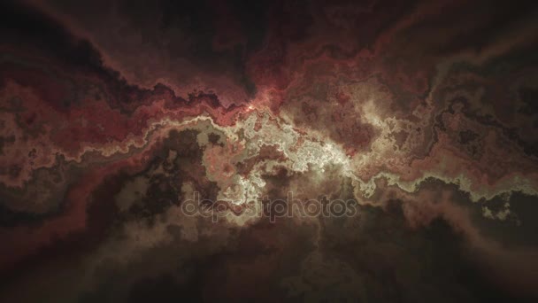 Přírodní krásné mramorové turbulentní vzor červená hnědá textura pozadí animace - nové jedinečné kvality barevné radostný pohyb barvivo účinek vlny dynamickou dovolenou mineralogie věda těžby videozáznam — Stock video