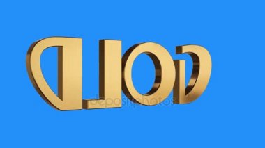 altın altın kelime iplik animasyon sorunsuz döngü üzerinde mavi arka plan - yeni kalite benzersiz mali iş dinamik hareket video görüntüleri animasyonlu.