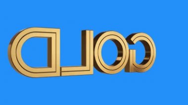 altın altın kelime iplik animasyon sorunsuz döngü üzerinde mavi arka plan - yeni kalite benzersiz mali iş dinamik hareket video görüntüleri animasyonlu.