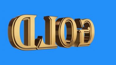 altın altın kelime iplik animasyon sorunsuz döngü üzerinde mavi arka plan - yeni kalite benzersiz mali iş dinamik hareket video görüntüleri animasyonlu.