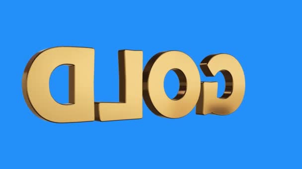doré mot d'or filature animation boucle transparente sur fond bleu - nouvelle qualité unique entreprise financière animée dynamique vidéo de mouvement 