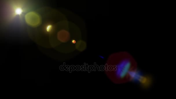 Bewegende lichten optische lens flares glanzende animatie kunst achtergrond - nieuwe kwaliteit natuurlijke verlichting lamp stralen effect dynamische kleurrijke heldere videobeelden — Stockvideo