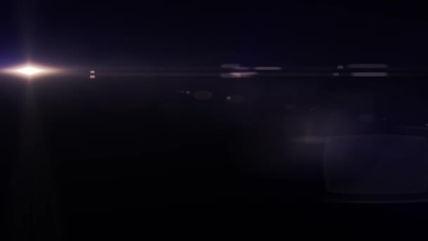 Lumières blanches mobiles horizontales lentille optique fusées éclairantes animation brillante art animation arrière-plan - nouvelle qualité lumière naturelle lampe rayons brillant effet dynamique coloré vacances vidéo lumineuse — Video