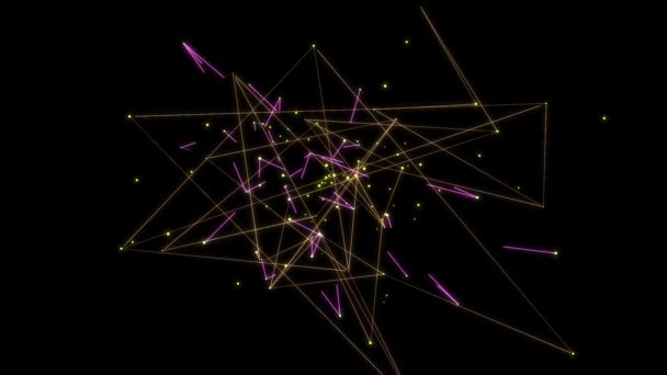 Netwerk verbindingen explosie wolk abstracte achtergrondanimatie - nieuwe dynamische technologie beweging kleurrijke videobeelden — Stockvideo