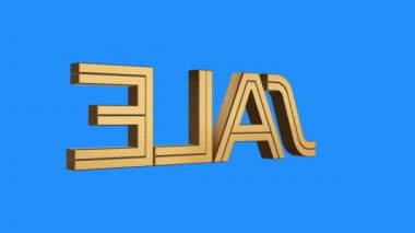 Altın Satış kelime iplik animasyon sorunsuz döngü üzerinde mavi arka plan - yeni kalite benzersiz mali iş dinamik hareket video görüntüleri animasyonlu.