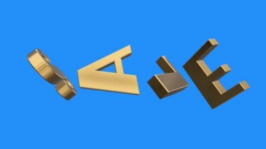 mavi ekran arka planda - yeni kalite benzersiz mali iş mektupları parçaları spin animasyon toplama altın satış word dinamik motivasyon hareket metni glamour video görüntüleri animasyonlu