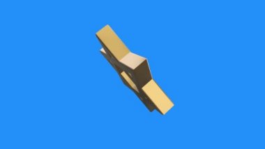 yumuşak altın chroma anahtar mavi arka plan - yeni kalite benzersiz aşk romantik dinamik hareket video görüntüleri üzerinde animasyon iplik David yıldız