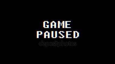 Retro video oyunu oyun durmuş metin bilgisayar eski tv arıza parazit gürültü ekran animasyon üzerinde sorunsuz döngü yeni kalite evrensel vintage hareketli dinamik animasyonlu arka plan renkli neşeli video