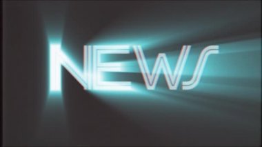 eski vhs hareket parlak Haberler kelime metin beyaz ışık ışınları retro etkisi tv ekran animasyon arka plan sorunsuz döngü - yeni kalite evrensel retro vintage renkli motivasyon video teyp