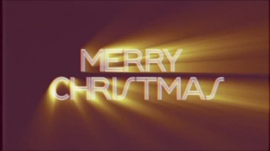 eski vhs hareket parlak Merry Christmas kelime metin ışık ışınları retro etkisi tv ekran animasyon arka plan sorunsuz döngü - yeni kalite evrensel retro vintage renkli motivasyon video teyp